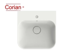 Vasque lavabo design carré, suspendu ou à poser, Couleur blanc mat, Finition lisse, Solid-Surface Corian®, Taille : 50 x 50 x 16 cm - Stock disponible ! LIVRAISON OFFERTE